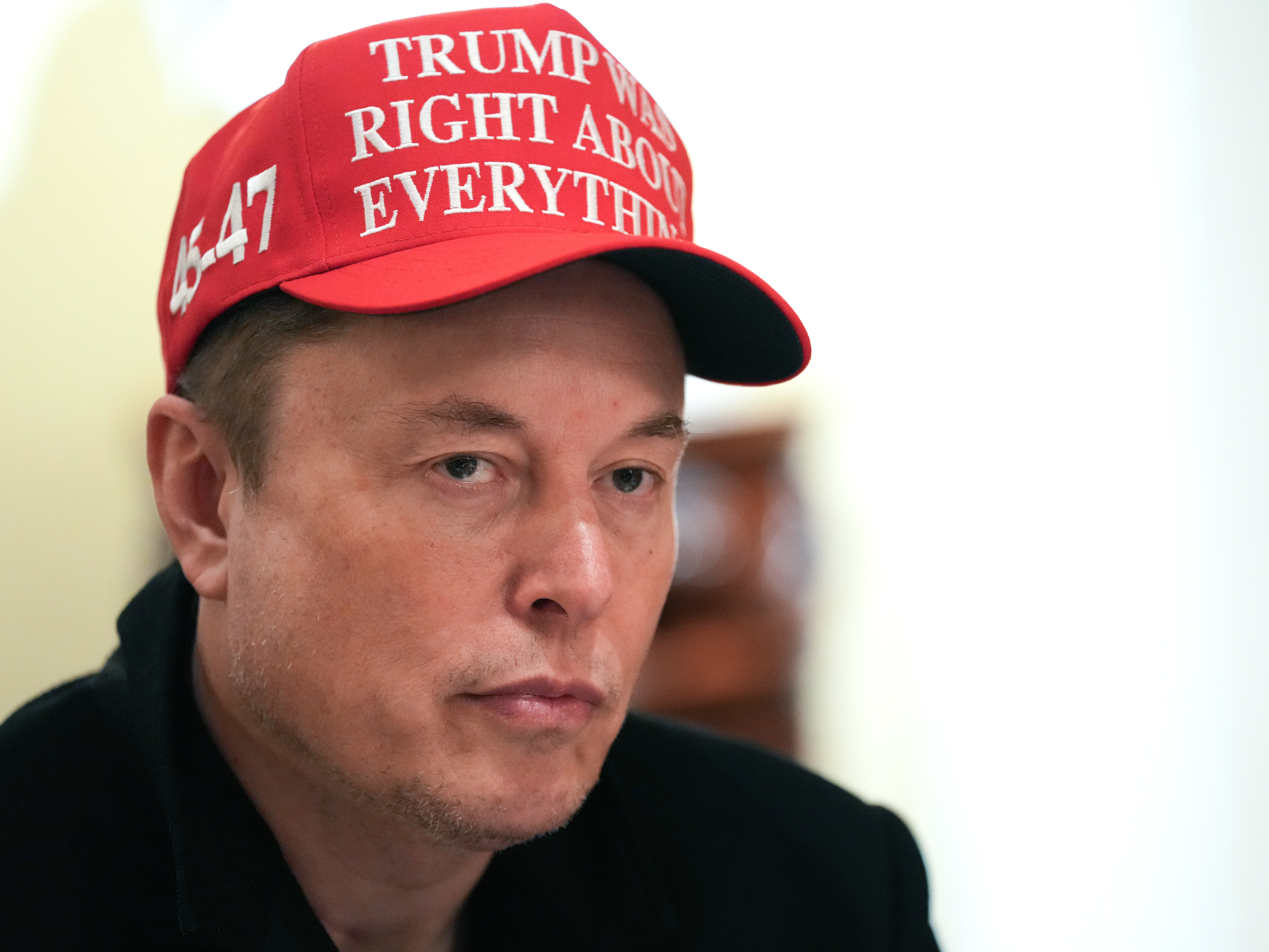 caption: White House adviser Elon Musk at a Cabinet meeting at the White House on Monday. Musk, who is also the CEO of SpaceX and Tesla, is leading the Department of Government Efficiency effort that is trying to get access to data from across the government to find waste, fraud and abuse.