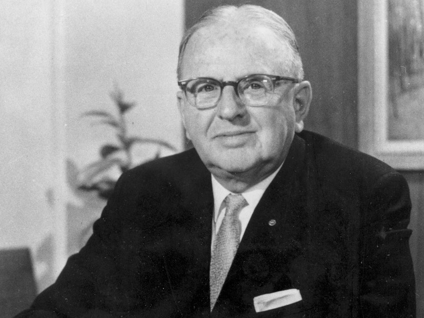 caption: Dr. Norman Vincent Peale is shown in 1968 as pastor of Marble Collegiate Church in New York City. Peale served as pastor from 1932 to 1984.