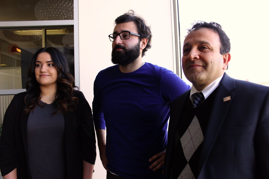 caption: Arshiya Chime, Omid Bagheri, and Hossein Khorram
