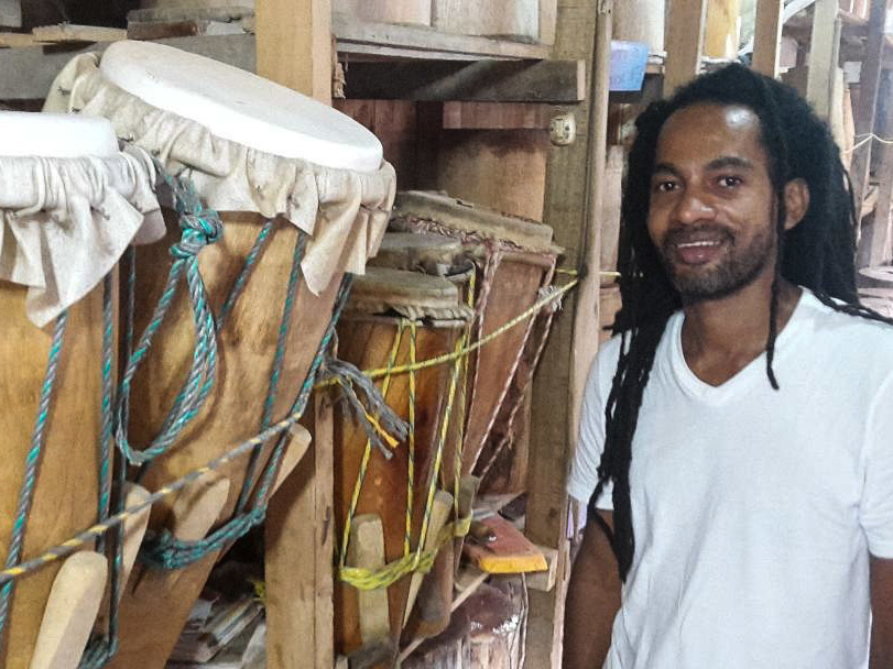 caption: Harold Tenorio is the director of a folk music school in Tumaco, Colombia.