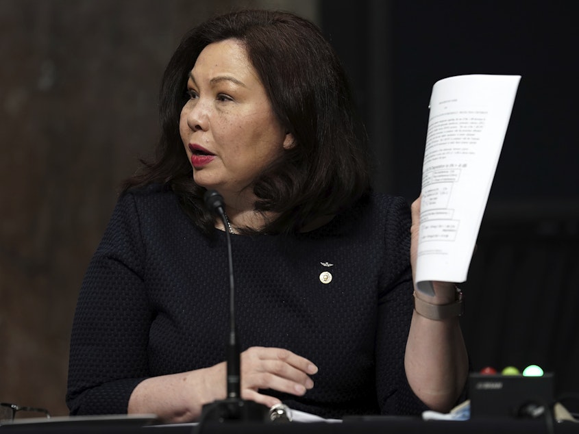 caption: Sen. Tammy Duckworth is introducing three bills that would, among other things, protect immigrants who served in the U.S. military from deportation.