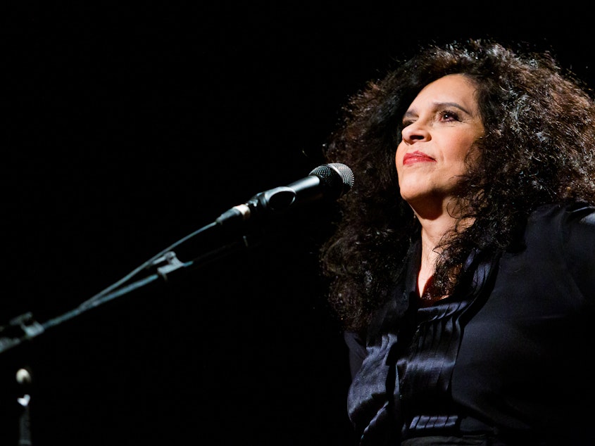 caption: Gal Costa performs in São Paulo, Brazil in 2013.