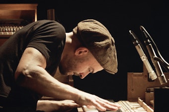 caption: Four nights onstage in Berlin in 2018 are the subject of Nils Frahm's new concert film and soundtrack album, <em>Tripping With Nils Frahm</em>.