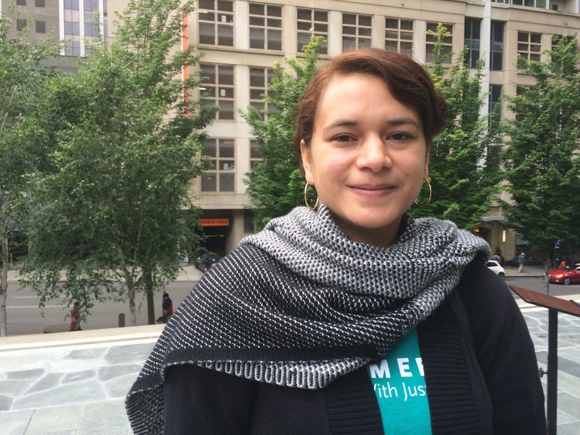 caption: Eli Tinoco, mother of two American children, would have qualified for the DAPA program, which remains blocked after a split court decision.