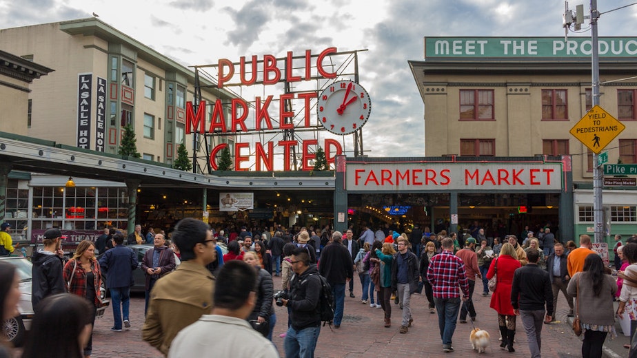 caption: Pike Place Market: Seattle's most famous woonerf.