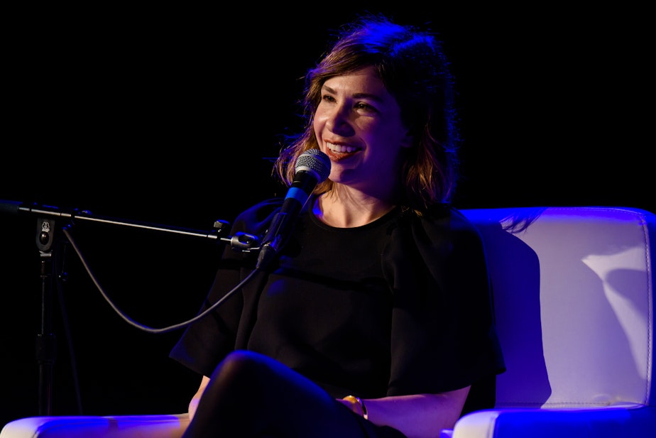 caption: Carrie Brownstein at The Neptune Theatre.