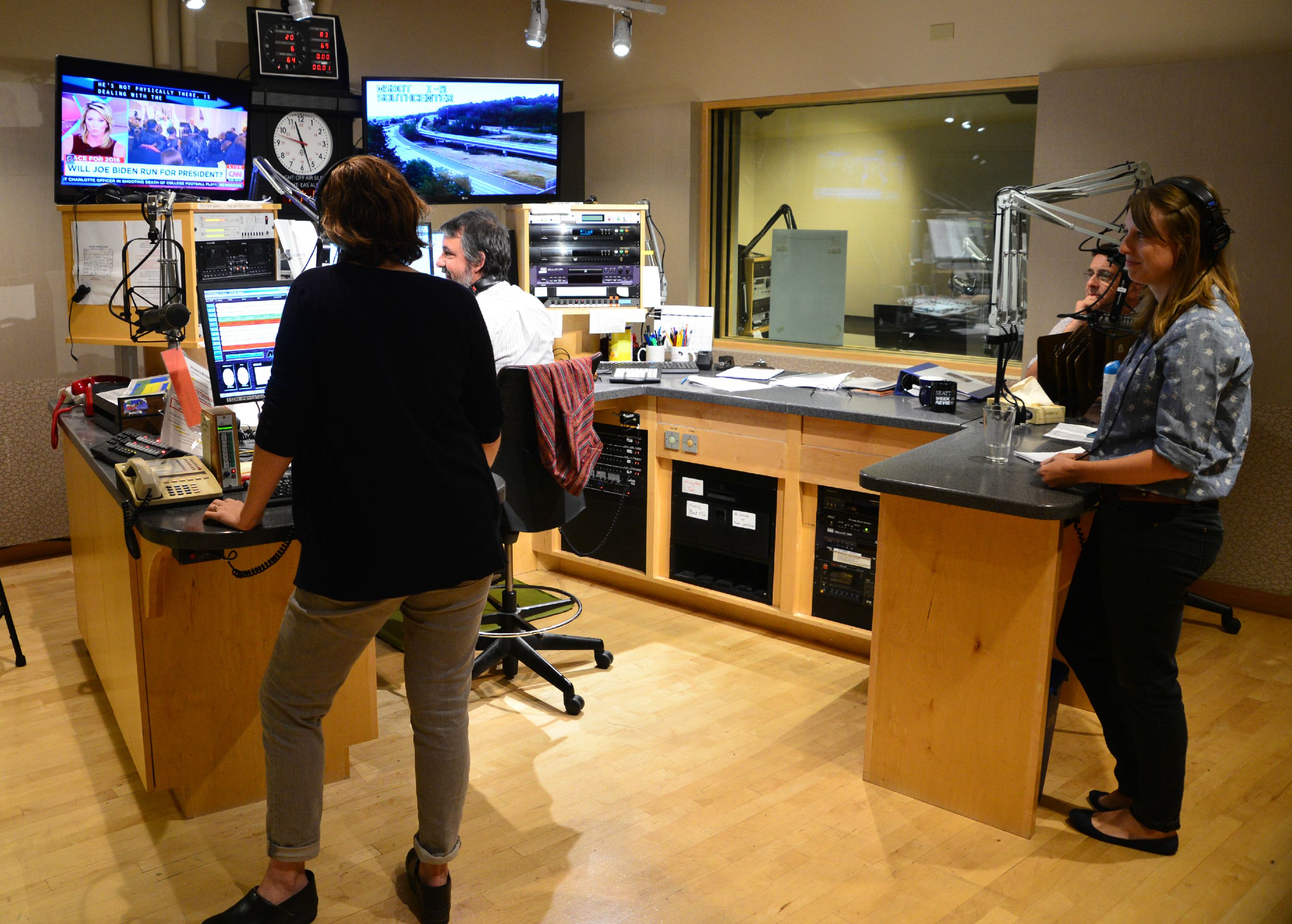 caption: KUOW control room studio