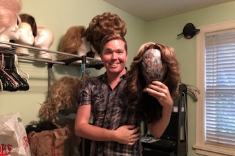 caption: A sneak peek into the closet of DonnaTella Howe, who tells us what it's like to be a drag queen in this podcast.