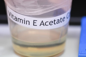 caption: The Centers for Disease Control and Prevention in Atlanta said Friday that fluid extracted from the lungs of 29 injured patients who vaped all contained the chemical compound vitamin E acetate.