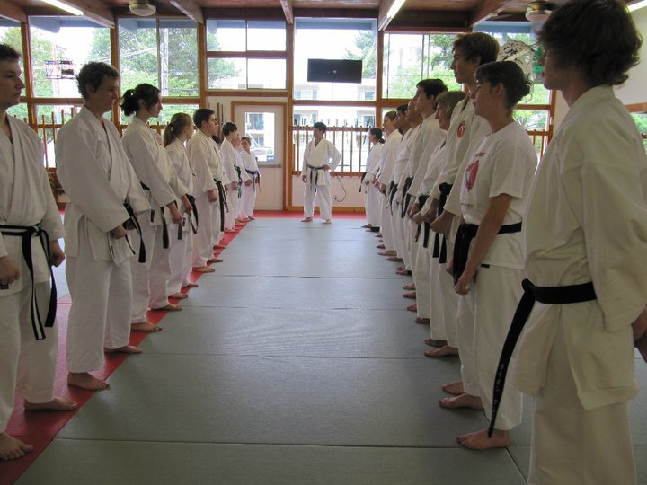 caption: Sensei Joni Sharrah teaches at USA Karate in Shoreline.
