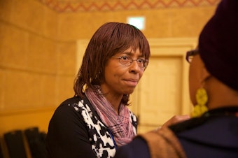 caption: <p>Physician assistant Leslie Gregory took the day off work to attend the conference and learn how discrimination within the health care industry can be reduced.</p>