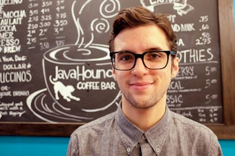 caption: Andrew Layton is a barista at Java Hound, on Portland's stylish NW 23rd Ave. He knows how much taxes he pays. 