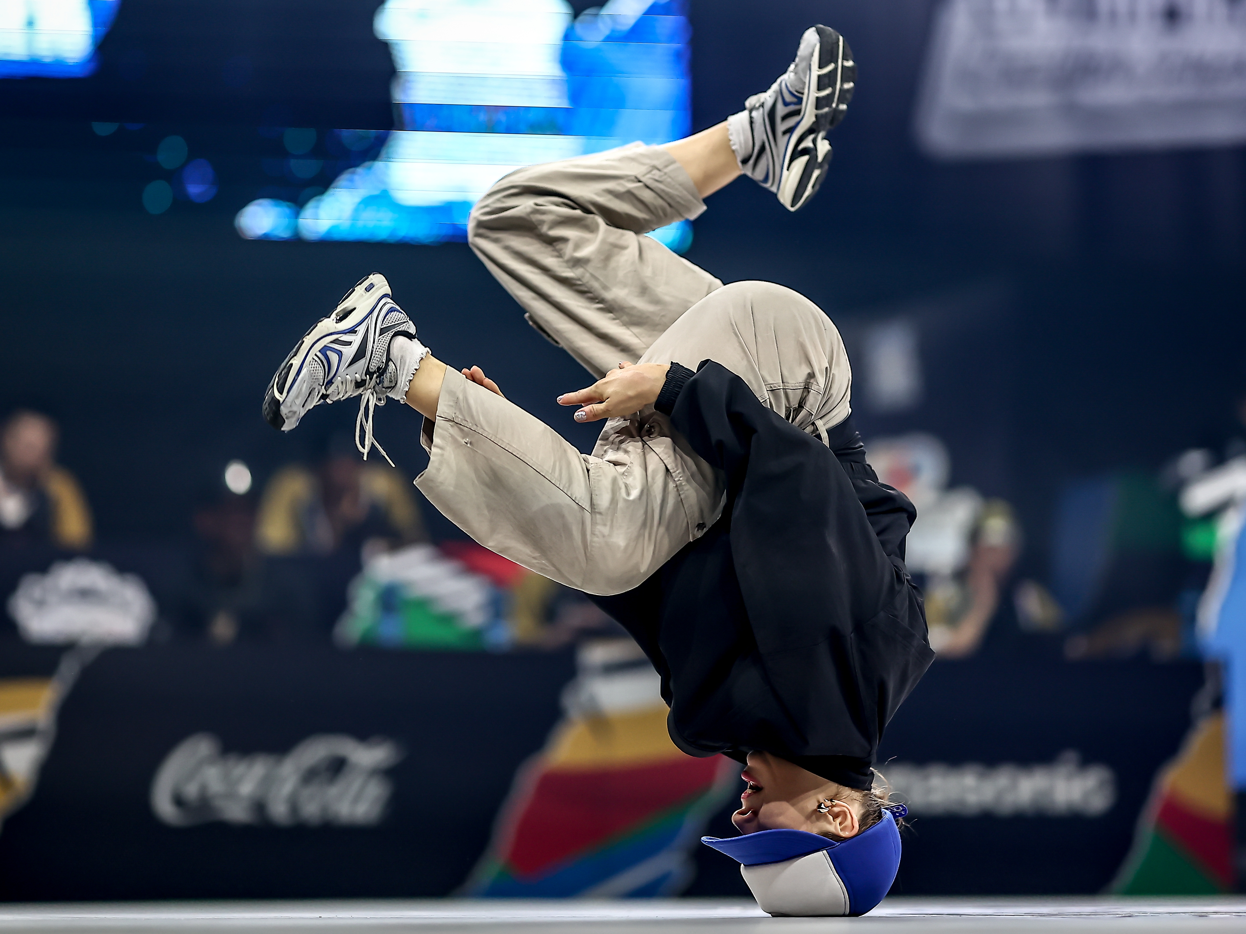 caption: Paulina of Poland competes in the Breaking B-Girls Olympic Qualifier Series on June 22 in Budapest, Hungary.