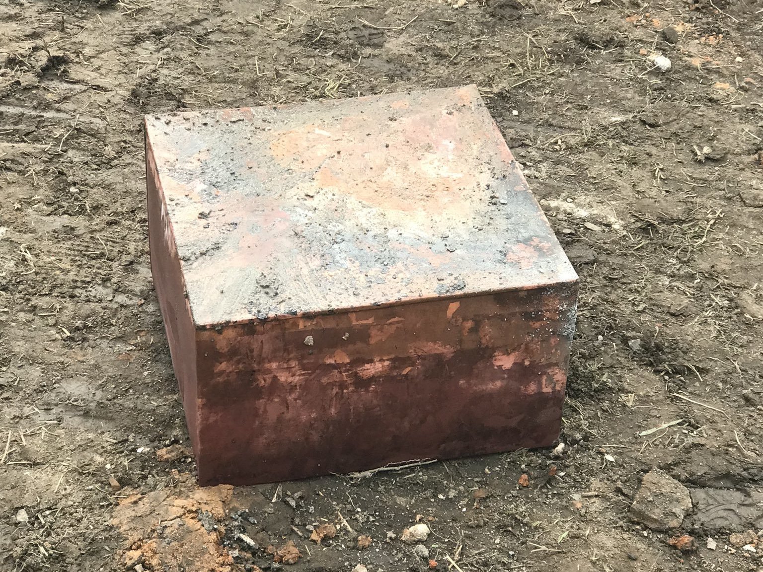 caption: Virginia Gov. Ralph Northam tweeted this photo of what authorities believe is a time capsule discovered in Richmond.