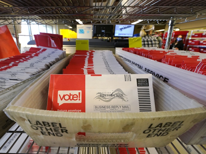 caption: The U.S. Postal Service says it has already handled 100 million election ballots this year.