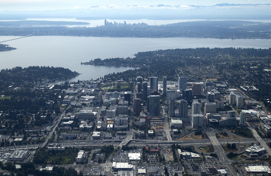 caption: These Bellevue streets could have driver-free van pools driving on them later this year.