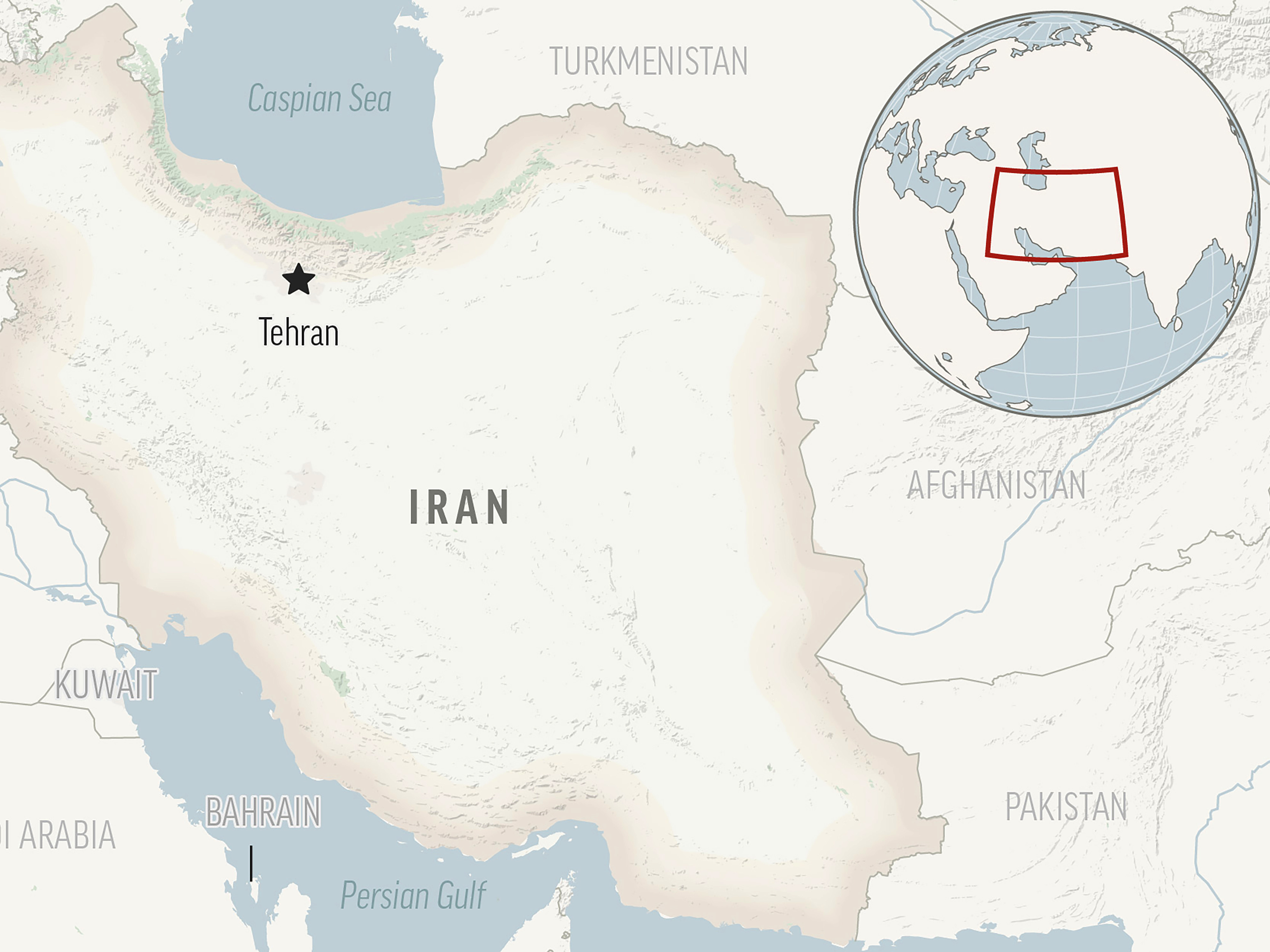 caption: This is a locator map for Iran with its capital, Tehran.