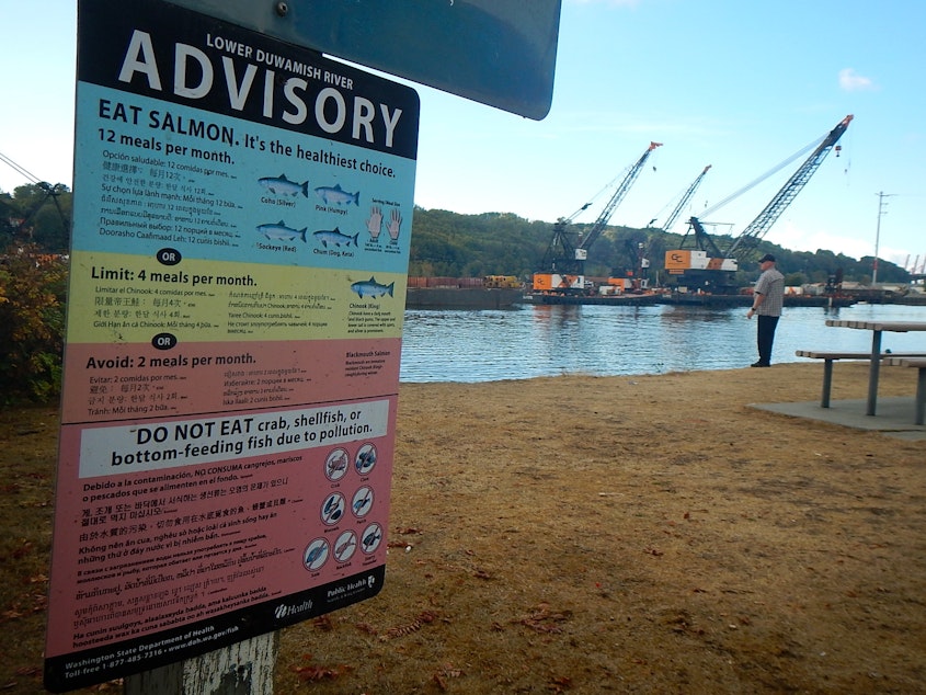 caption: The Lower Duwamish River Superfund site in South Seattle