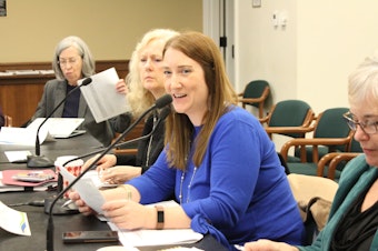 caption: State Rep. Noel Frame, D-Seattle, co-chairing a meeting of the Children's Mental Health Work Group. Frame brokered compromise legislation aimed at helping parents better respond to their teens behavioral health crises. 