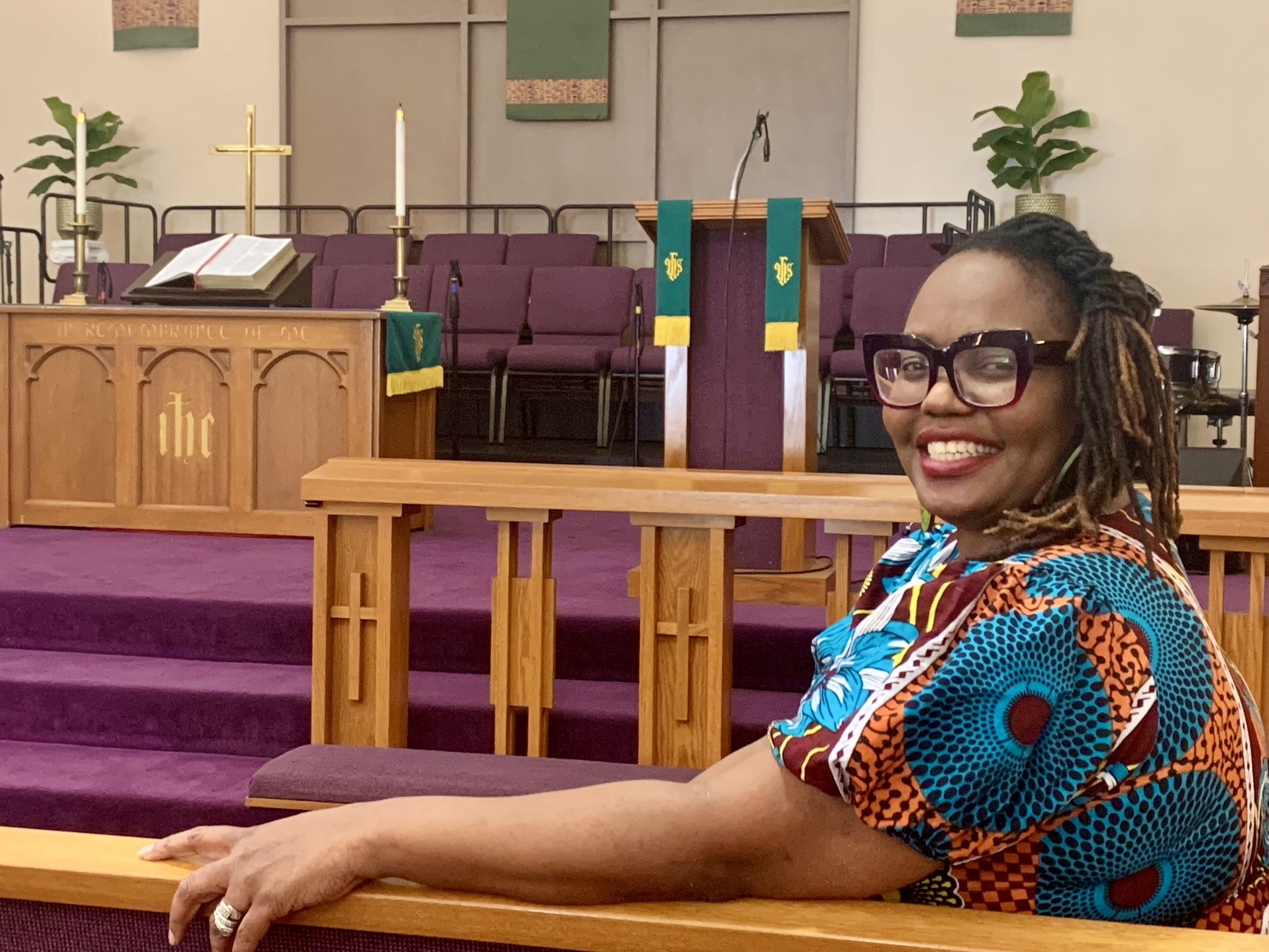 caption: Rev. Kimberly Scott is the newly-installed pastor at Grace United Methodist Church in South Los Angeles. She decided to stay in the church, believing a change for greater LGBTQ acceptance is coming.