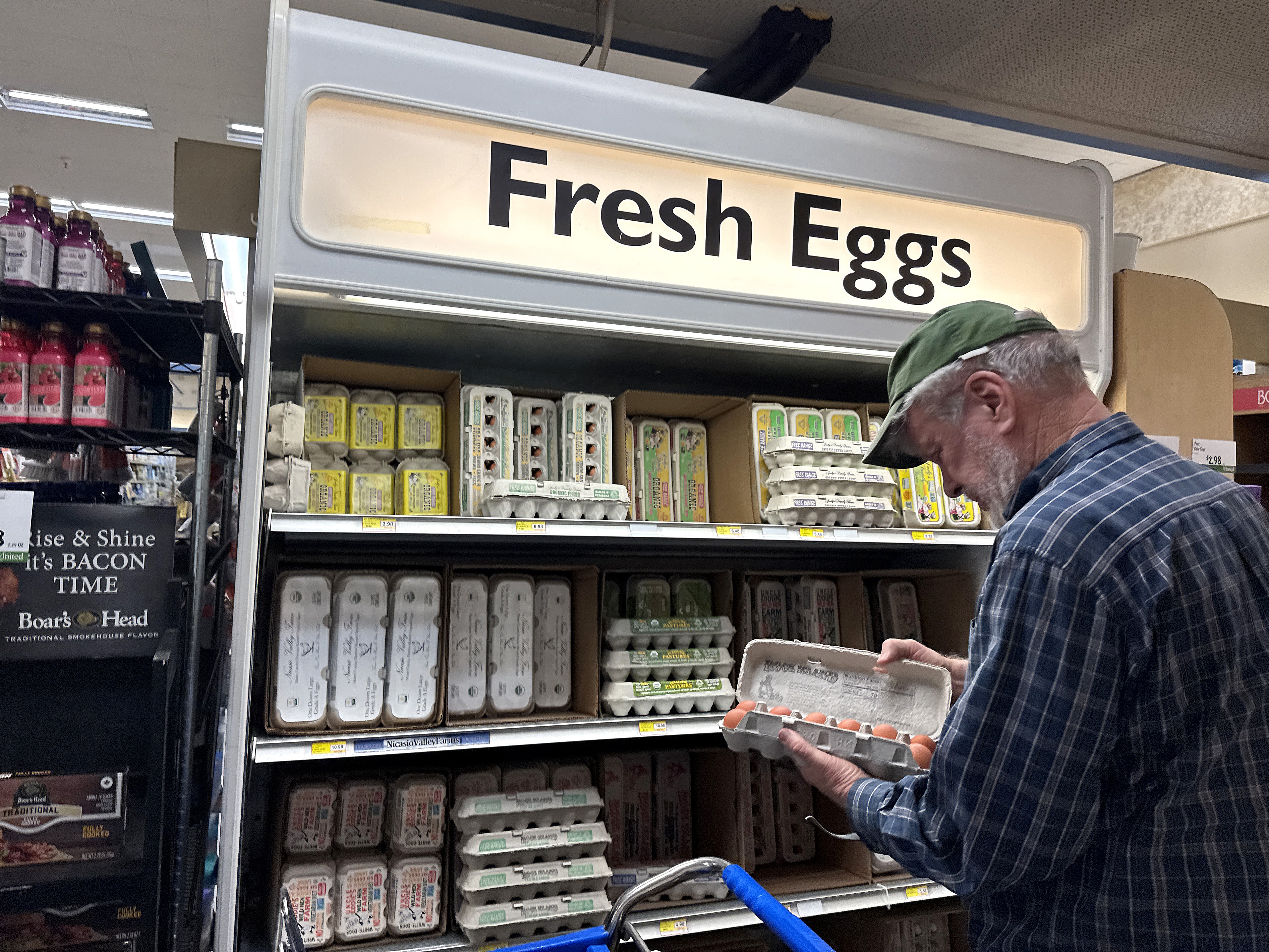 caption: Egg prices declined last month as egg producers began to recover from a lengthy battle with avian flu.  Retail egg prices fell 12.7% between March and April but are still more than 49% higher than in April of last year.