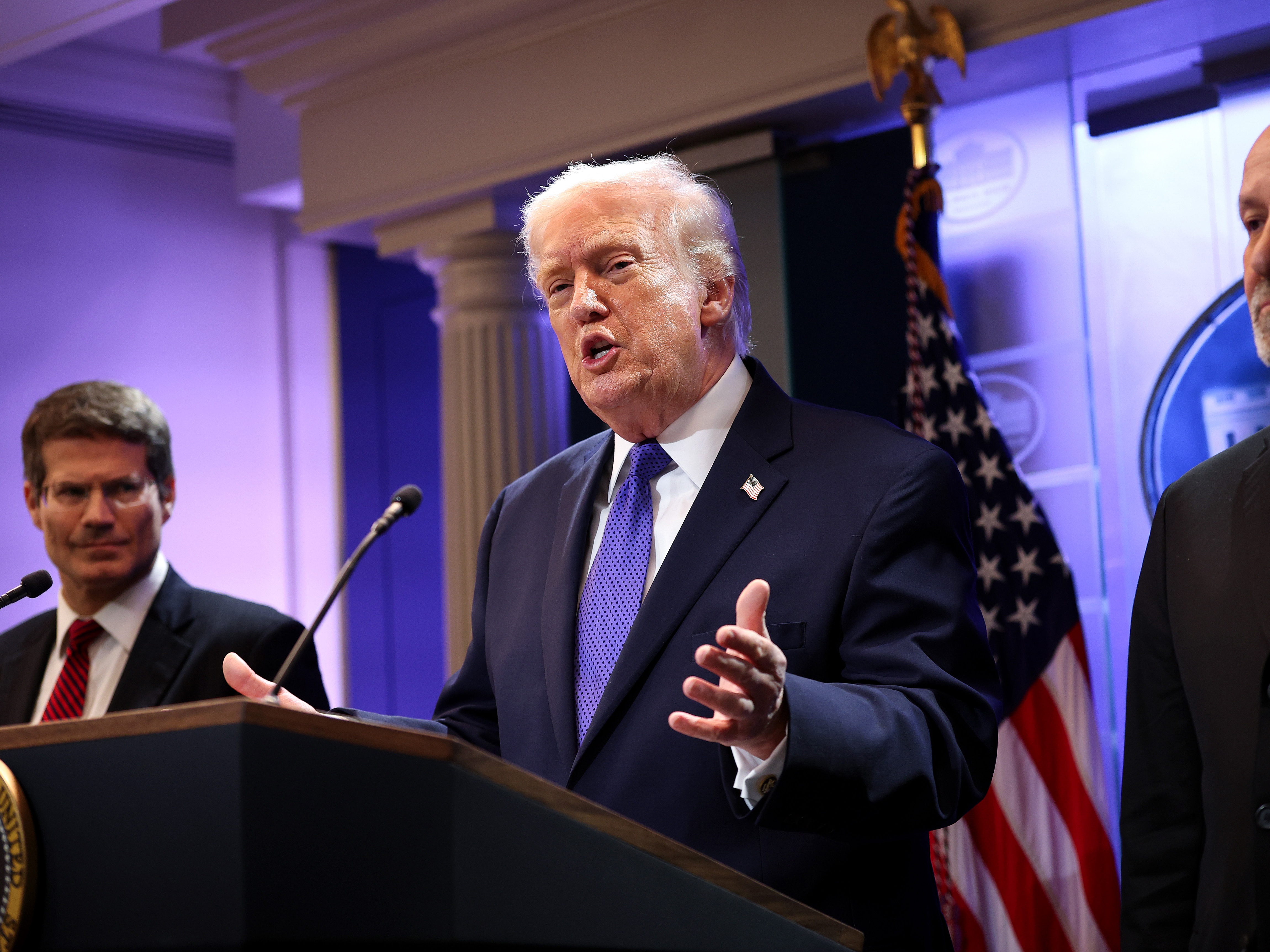 caption: President Trump excoriated the Supreme Court majority that struck down his use of emergency powers to implement international trade tariffs.
