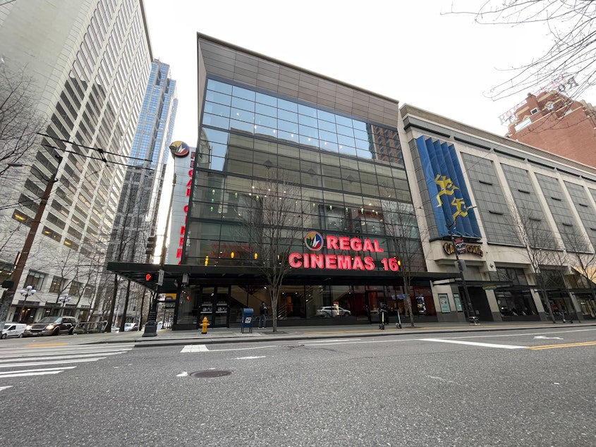 caption: Seattle's Regal Meridian movie theater, shown here, is slated to close in February. 