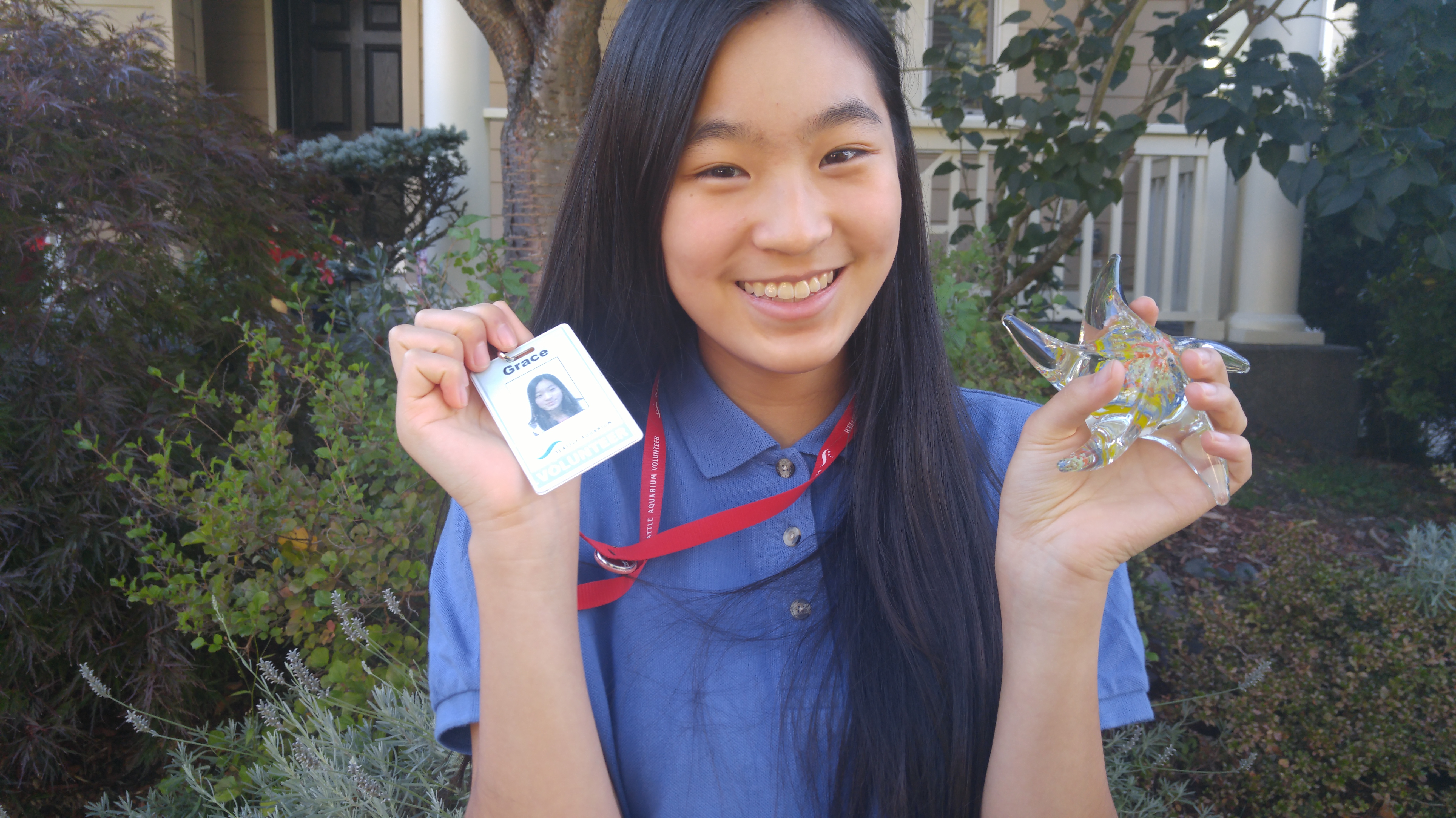 caption: Volunteering at the Seattle Aquarium helped Grace Zheng overcome her fear of talking.