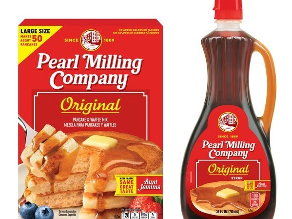 caption: Pearl Milling Company maintains the iconic red and yellow colors of the Aunt Jemima brand. The new brand will hit store shelves in June.