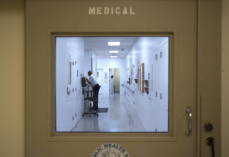 caption: The medical unit at the Northwest Detention Center in Tacoma, Washington, July 11, 2017.