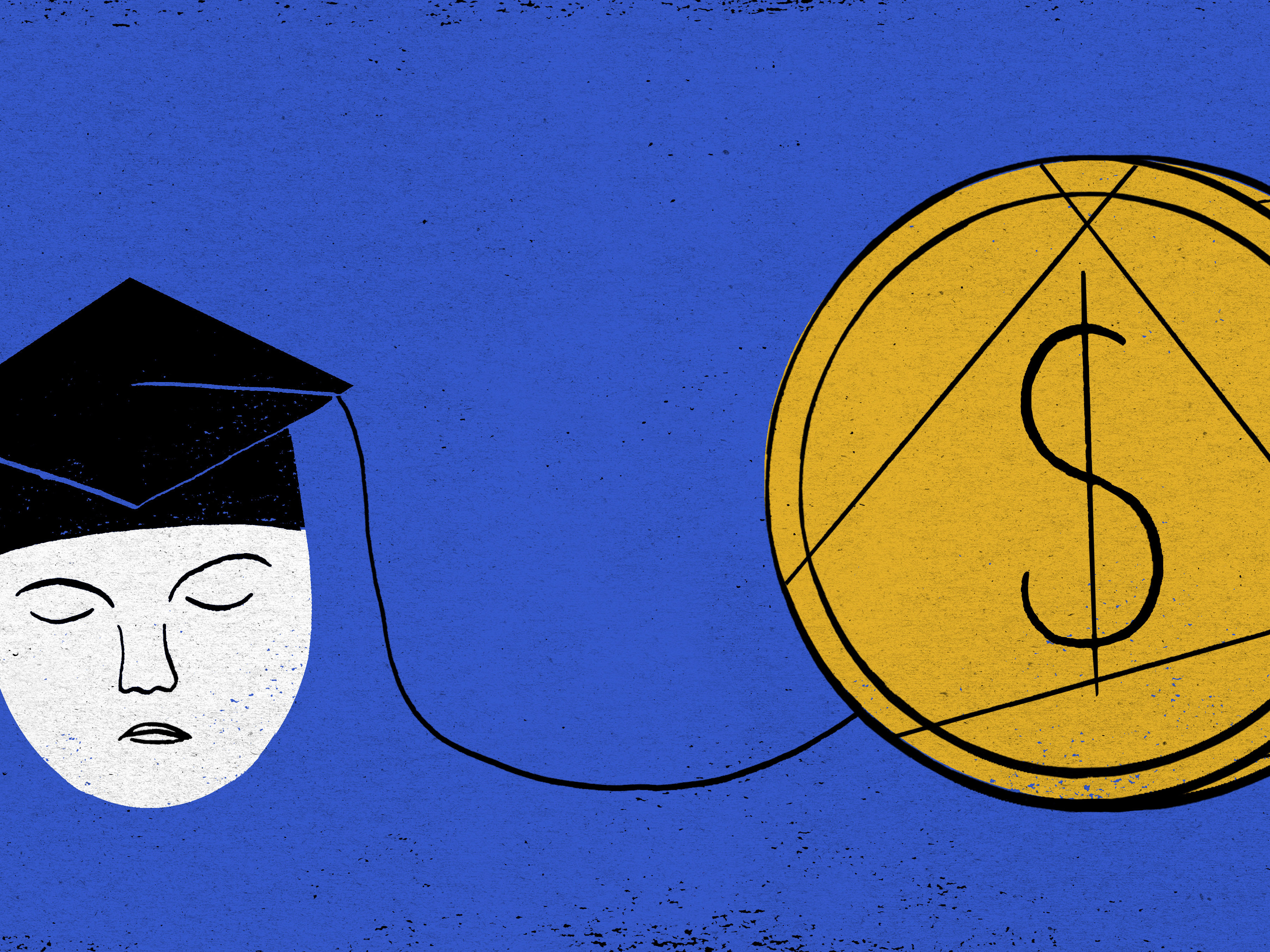 Borrower thinking about student loans.