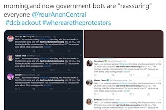 caption: A fake story began circulating Sunday evening into Monday morning, which was then disputed by real journalists as well as a number of bots. Experts say the campaign may have been meant to make people question whether anything they see online is true.