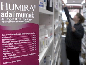 caption: Humira, the injectable biologic treatment for rheumatoid arthritis, now faces its first competition from one of several copycat "biosimilar" drugs expected to come to market this year. Some patients spend $70,000 a year on Humira.