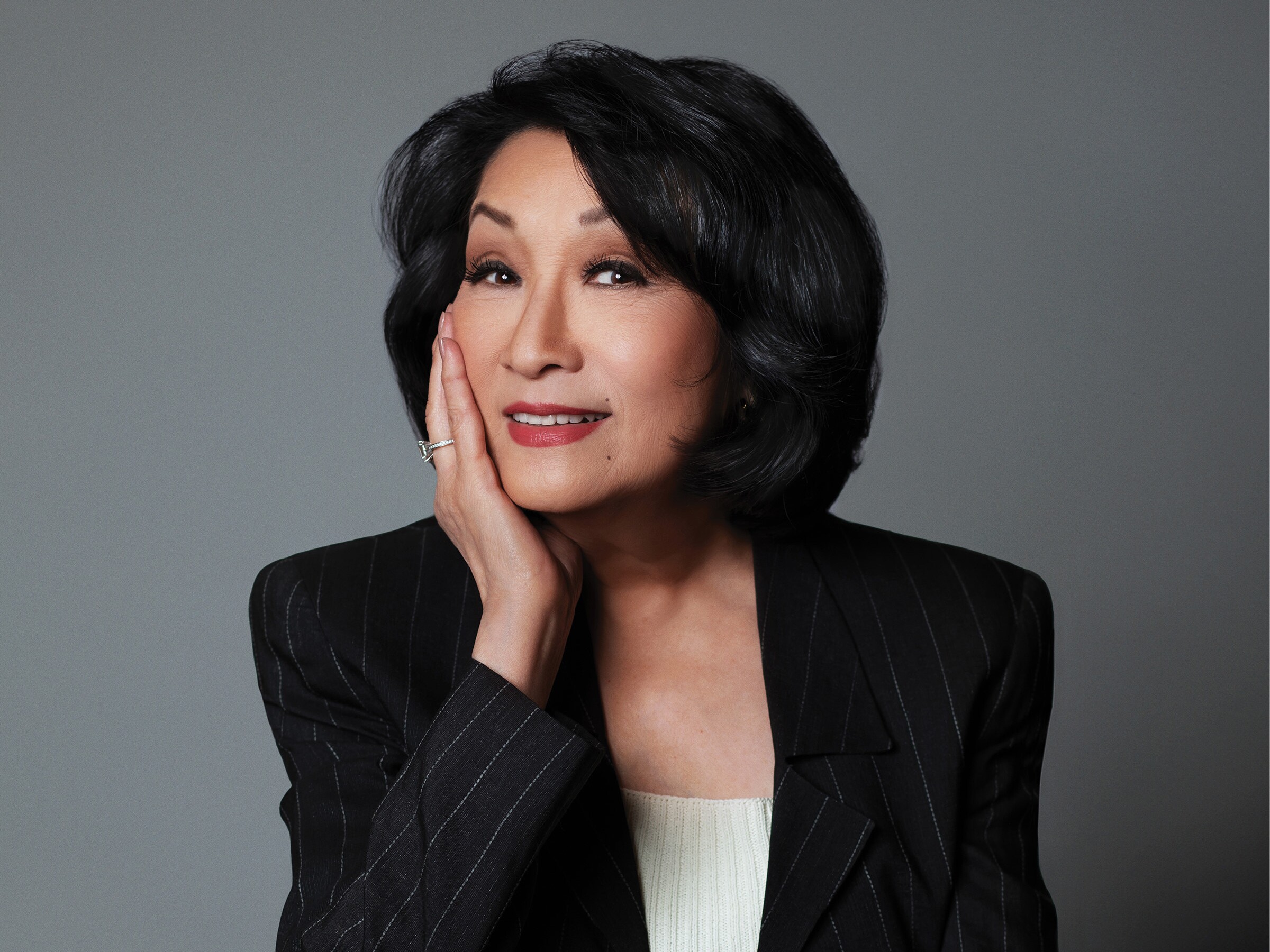 caption: Connie Chung, shown here in 2023, says watching a bad interview is painful: "I want to throw my shoe at [the television] if somebody isn't asking the question ... that I would ask."