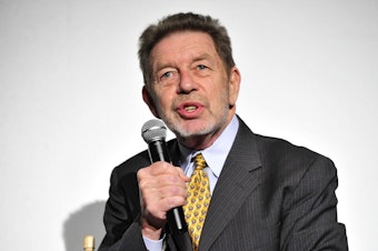 caption: Author Pete Hamill attends the Tribeca & ESPN Present the premiere Of "Muhammad And Larry" at Clearview Chelsea Cinemas on October 19, 2009 in New York City.