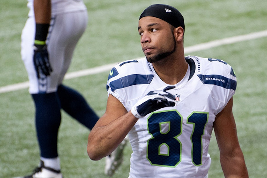 caption: Seattle Seahawks wide receiver Golden Tate agreed to a 5-year deal with the Detroit Lions on Wednesday.
