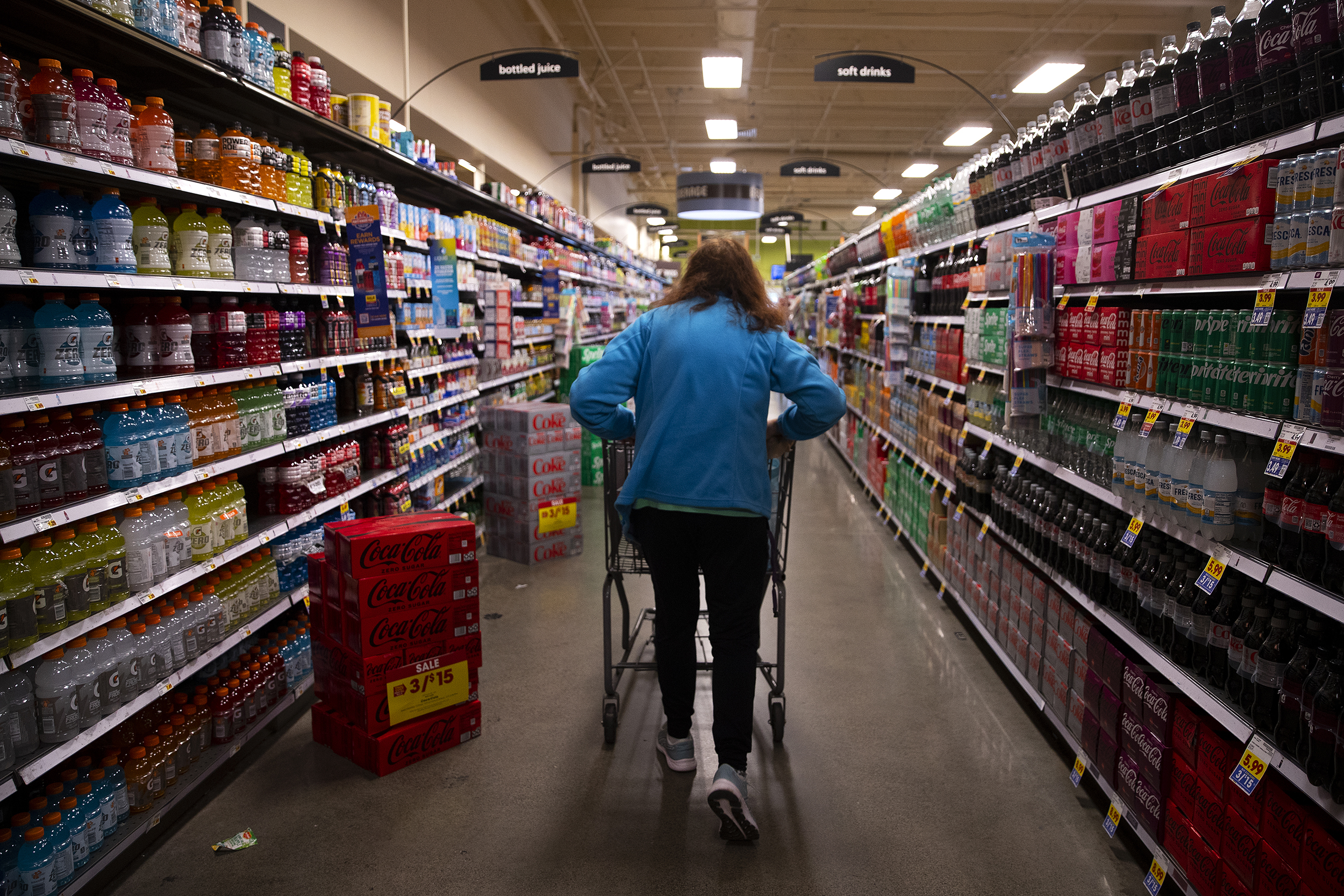 caption: Diane Martin Rudnick grocery shops on Thursday, February 32, 2023, at Fred Meyer along Aurora Avenue North in Shoreline.