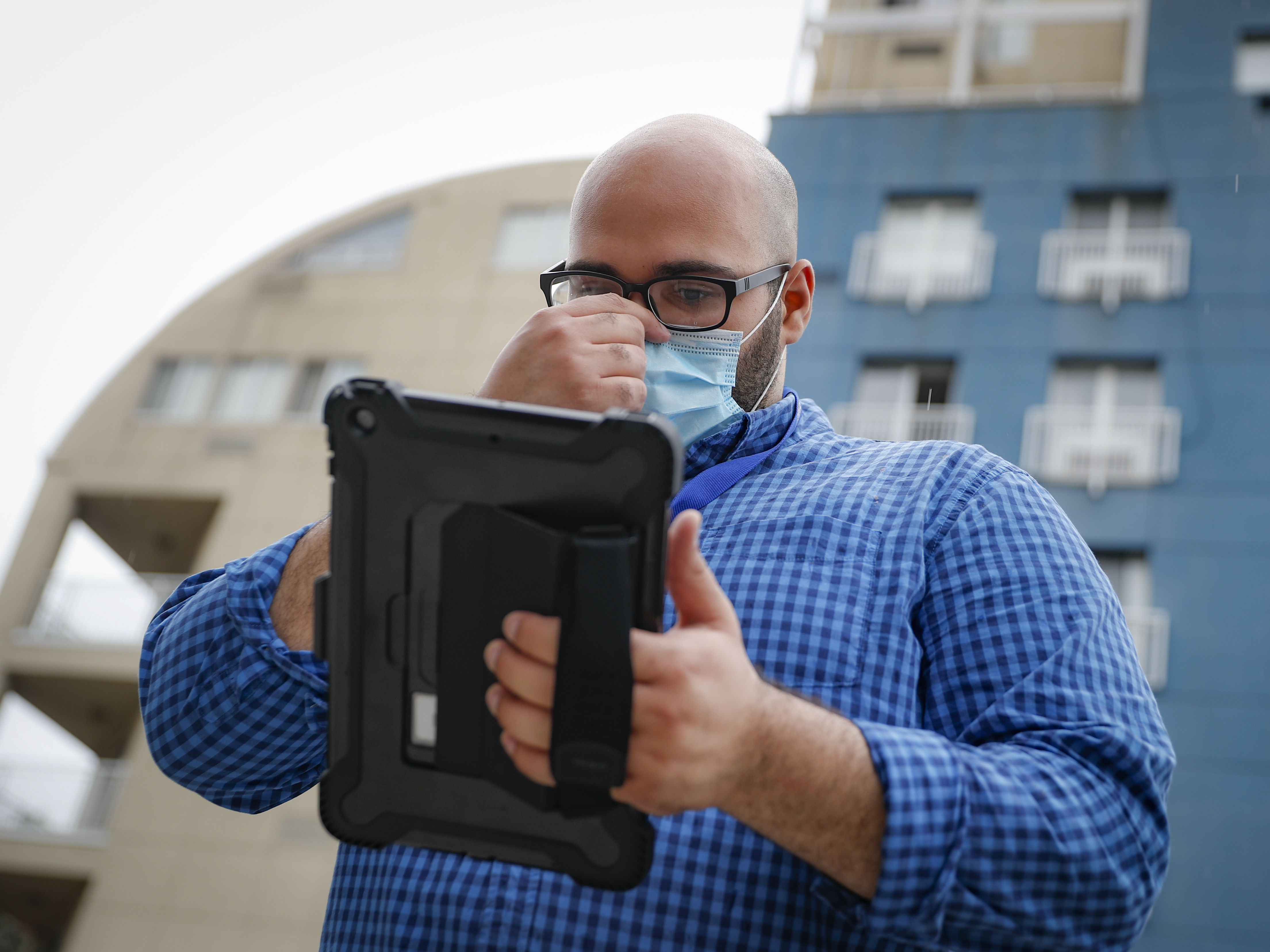 caption: In 2020, many state and local health departments ramped up hiring staff to do contact tracing. Joseph Ortiz, was working as a contact tracer in New York City last summer.