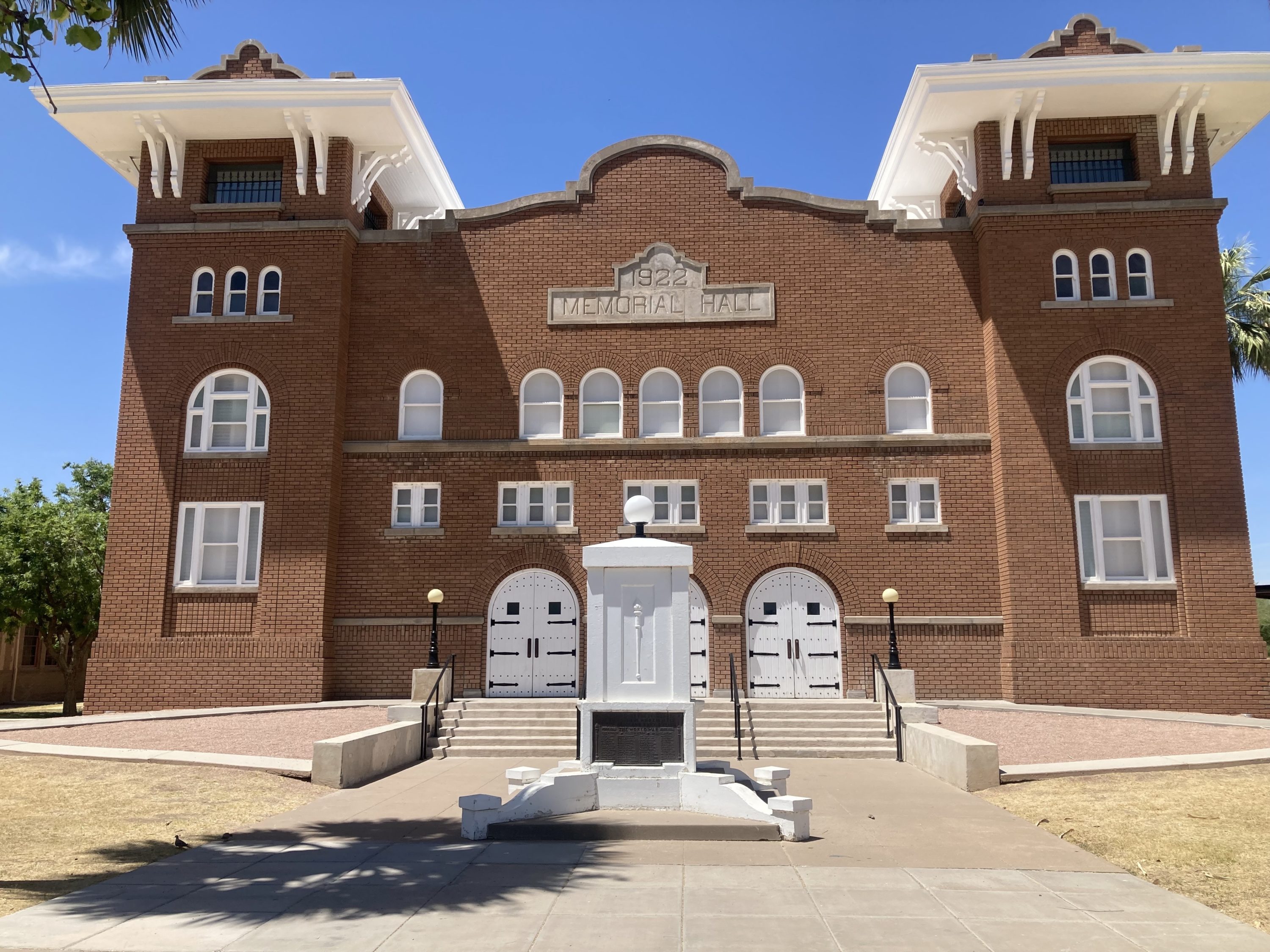 caption: Memorial Hall is one of three buildings that still remain on the campus of Phoenix Indian School. The school operated for nearly 100 years near downtown Phoenix. (Peter O'Dowd)