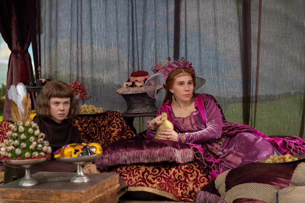 caption: Saoirse-Monica Jackson as Misia and Zosia Mamet as Pampinea in "The Decameron." (Courtesy of Giulia Parmigiani/Netflix)