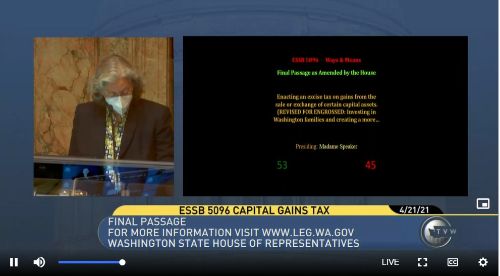 KUOW - After lengthy debate, Washington House passes capital gains tax - Vimarsana News