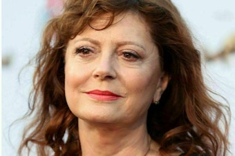 caption: Melissa Barrera, left, and Susan Sarandon are among the artists who have faced consequences for their comments regarding Israel's bombardment of Gaza.