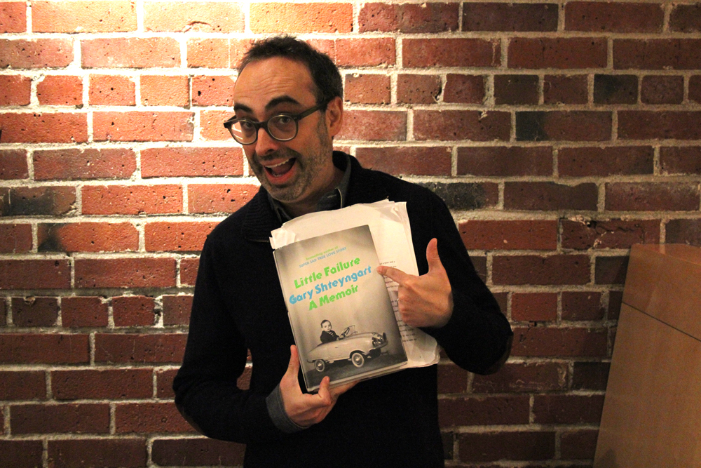 caption: Author Gary Shteyngart in the KUOW studios.