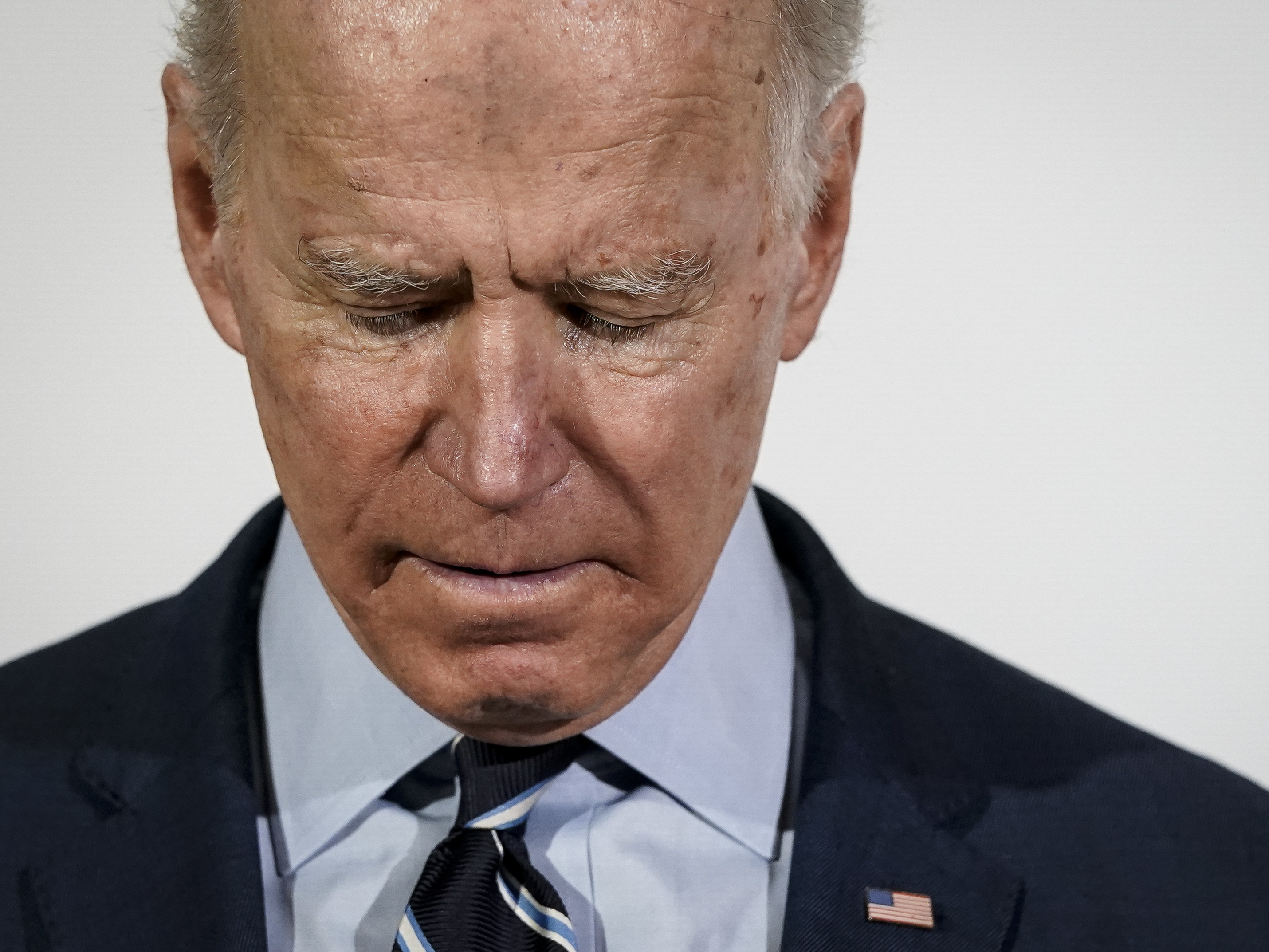 caption: Democratic presidential candidate and former Vice President Joe Biden pauses while speaking after receiving an endorsement from Rep. James Clyburn earlier this week.
