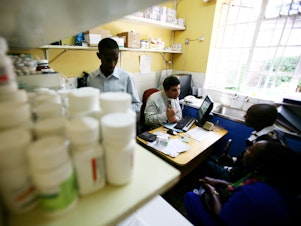 caption: PEPFAR, the U.S. multibillion dollar effort to fight HIV/AIDS, funds organizations such as the Coptic hospital in Nairobi, Kenya. PEPFAR, in the cross-hairs of abortion opponents, will likely not be reauthorized, though partners would continue to receive funding.