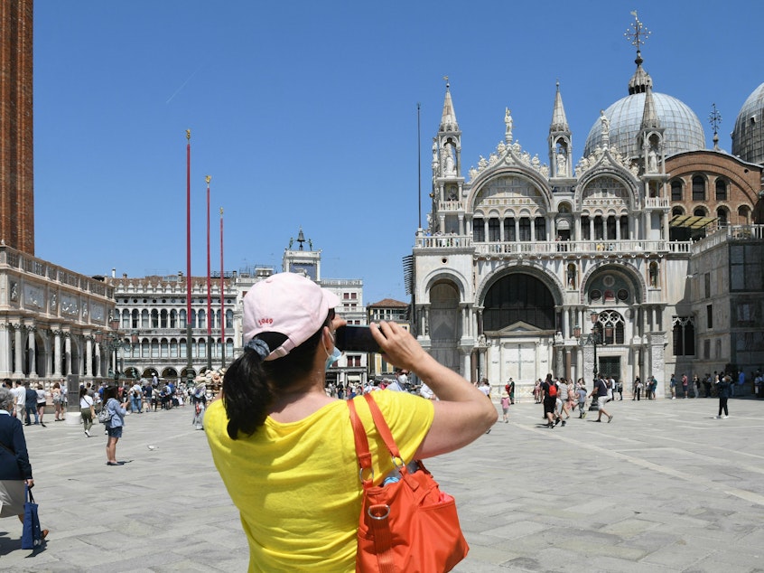 caption: St. Mark's basilica in Venice is one place U.S. passport holders may not be able to get to without approval under the new ETIAS requirements