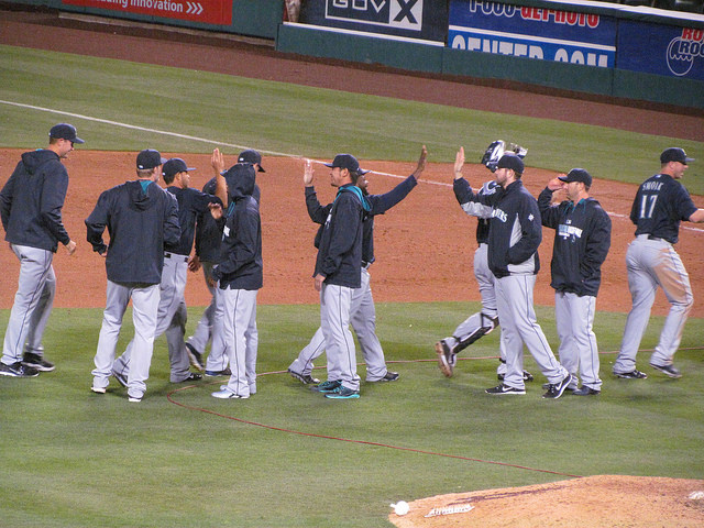 caption: The Seattle Mariners kicked off their season on March 31.