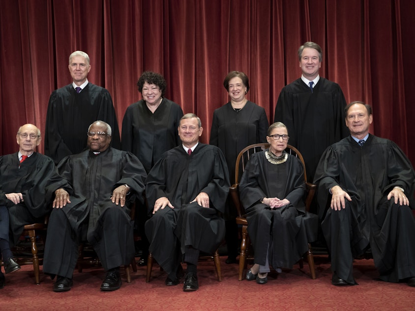 caption: The justices of the U.S. Supreme Court