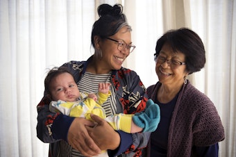 caption: Three generations of Garbes women: Angela, Josie, and baby Ligaya.