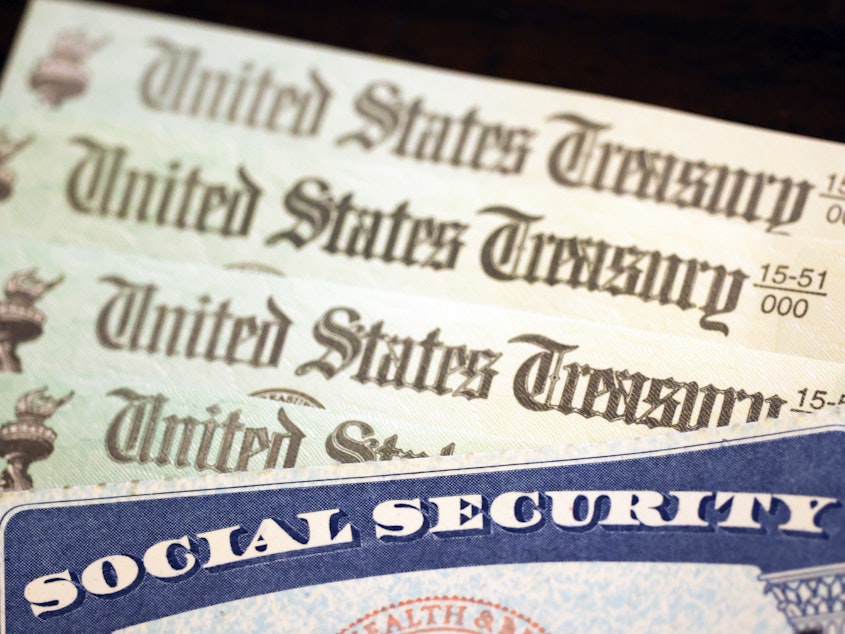 caption: Social Security's finances have improved slightly in the last year. But benefits are still facing an automatic cut in less than a decade unless Congress takes steps to prop up the program.